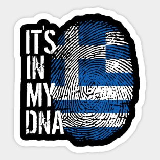Greece Flag Fingerprint My Story DNA Greek Sticker